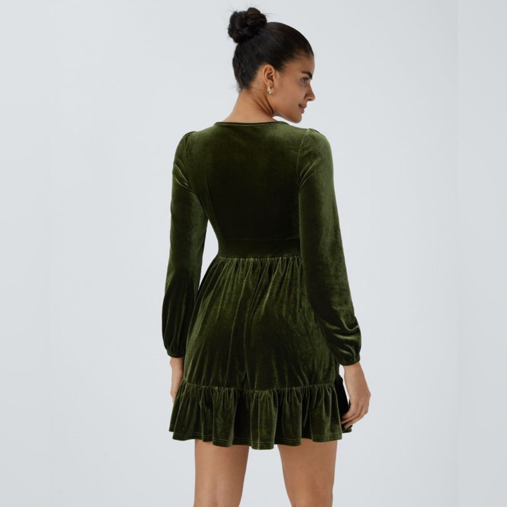 HALARA GREEN VELVET DRESS - Picture 2 of 4